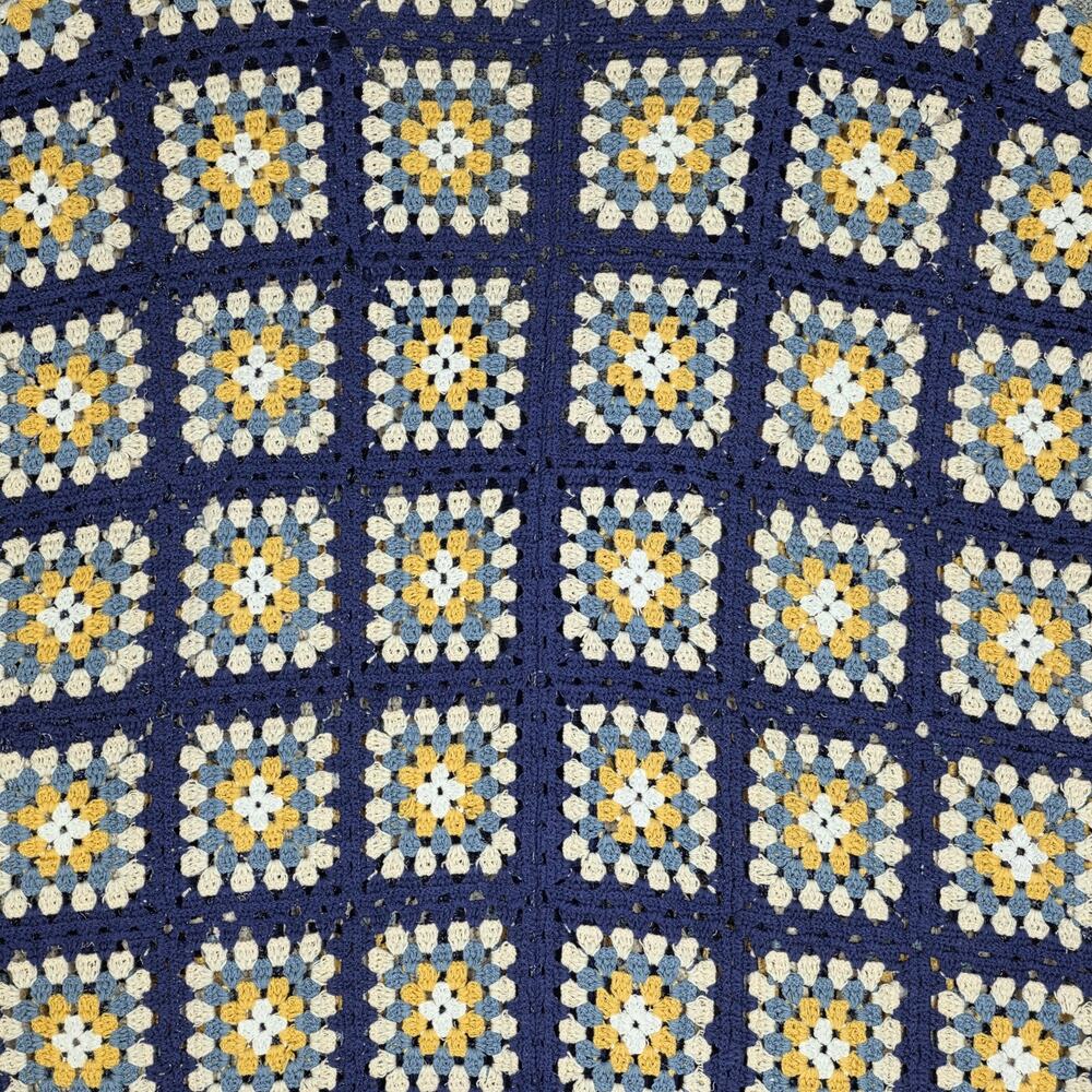 PACSUN ESTATE CROCHET CARDIGAN – MEN’S LARGE – BLUE/YELLOW/WHITE – 100% COTTON - Picture 10 of 11